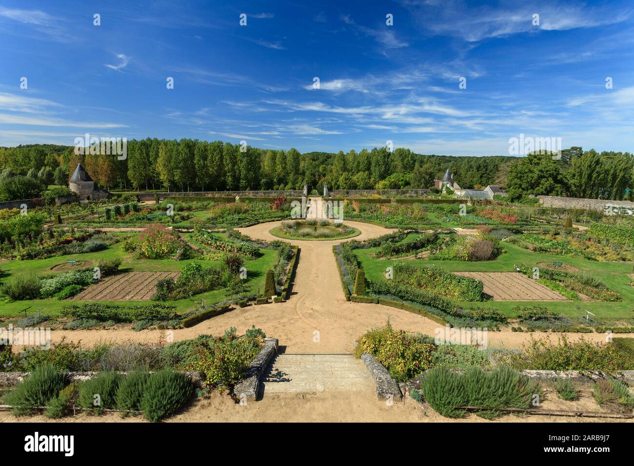 Francia, Indre et Loire, Chancay, Chateau de Valmer giardini, l'orto visto dalla Terrazza di Leda (menzione obbligatoria Chateau de Valmer) Foto Stock
