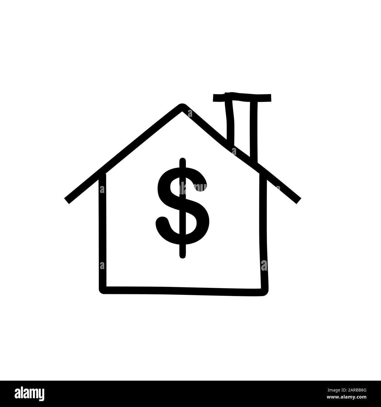 home casa icona linea design Foto Stock