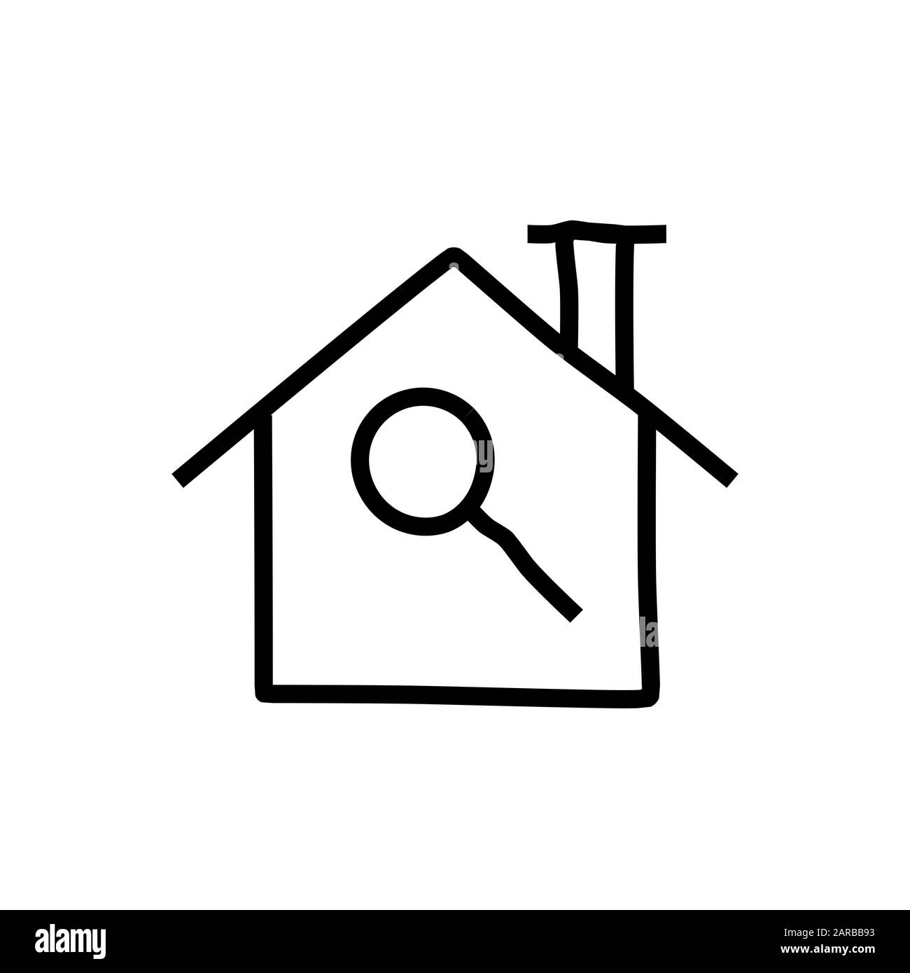 home casa icona linea design Foto Stock