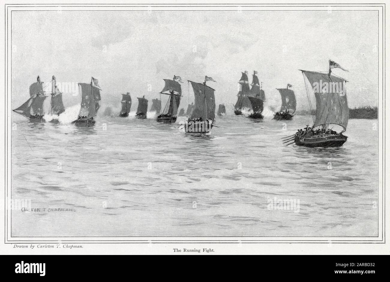 America - navi combattendo sul lago Champlain Foto Stock
