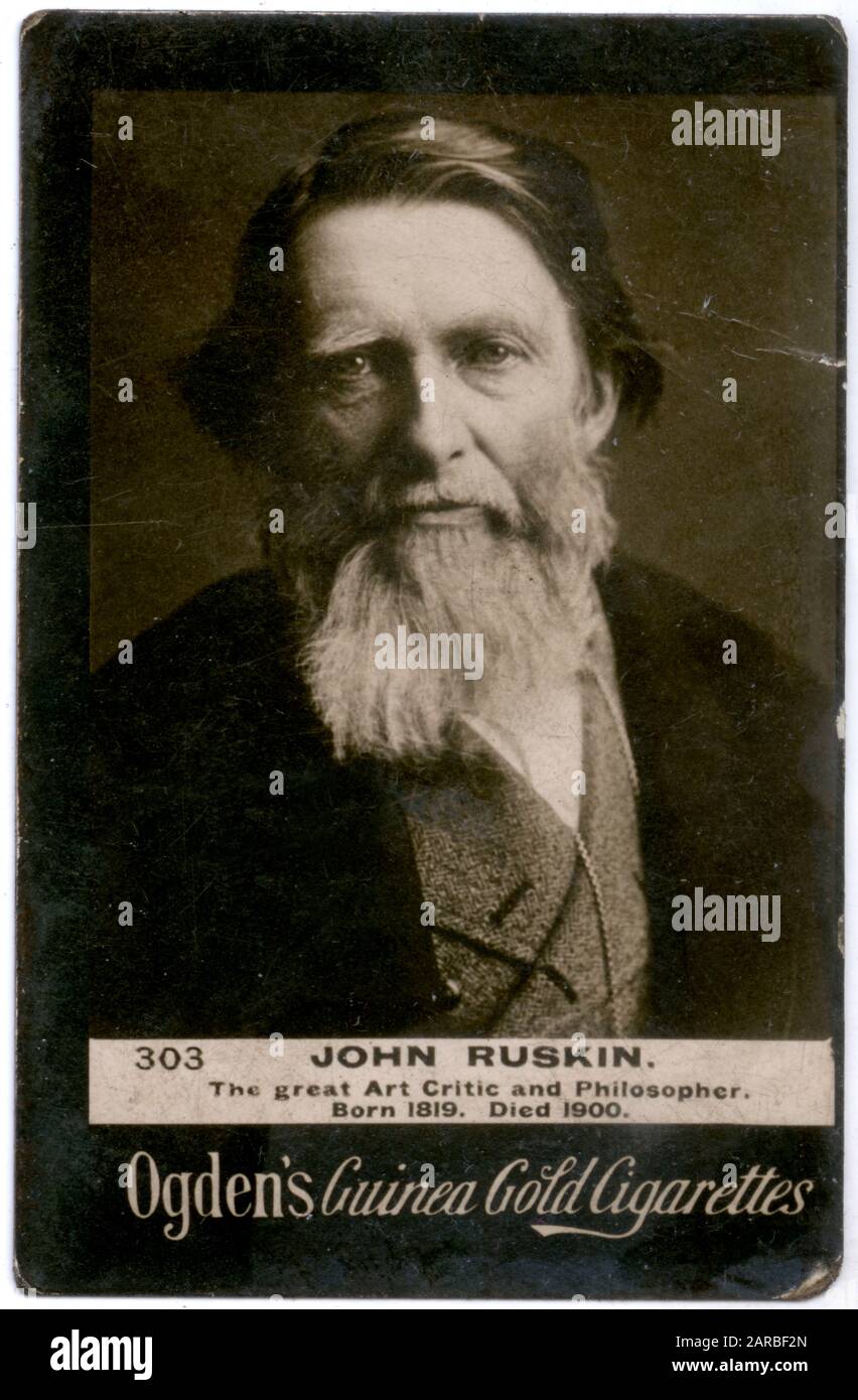 John Ruskin (1819 - 1900), critico d'arte, artista e filosofo inglese. Foto Stock