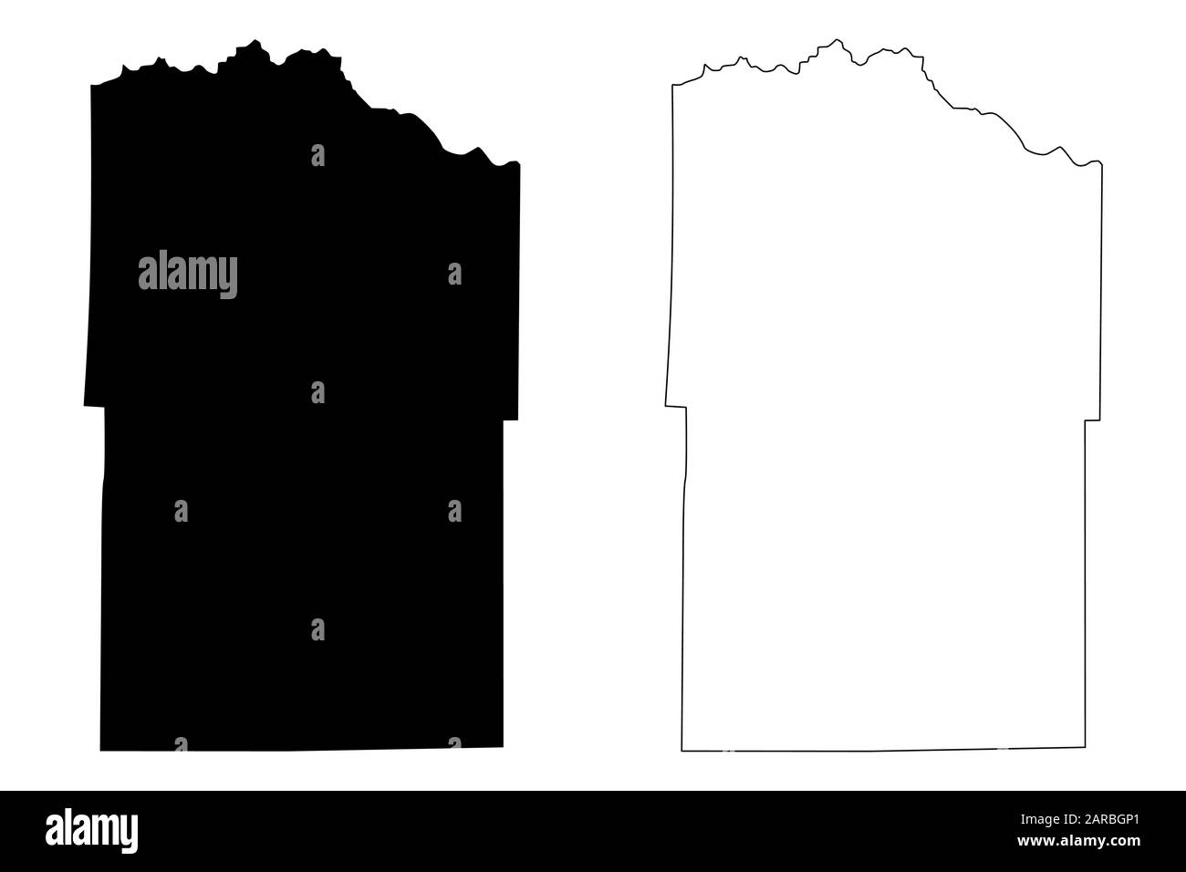 Mineral County, Colorado (contea degli Stati Uniti, Stati Uniti d'America, Stati Uniti, Stati Uniti), illustrazione del vettore mappa, tracciare la mappa Minerale dello schizzo Illustrazione Vettoriale