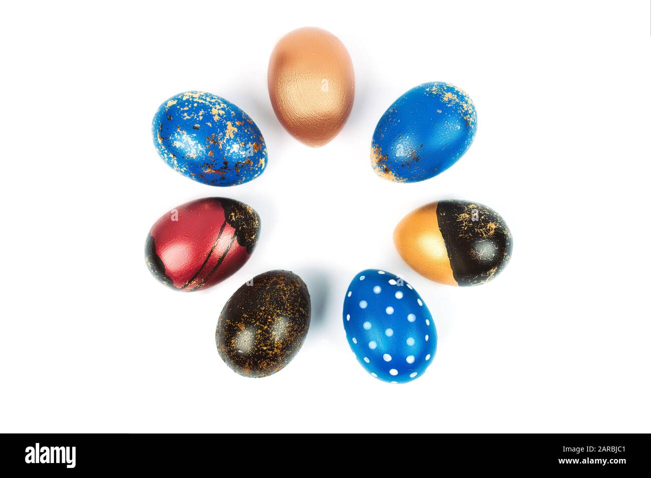 Le uova di pasqua isolato su bianco Foto Stock