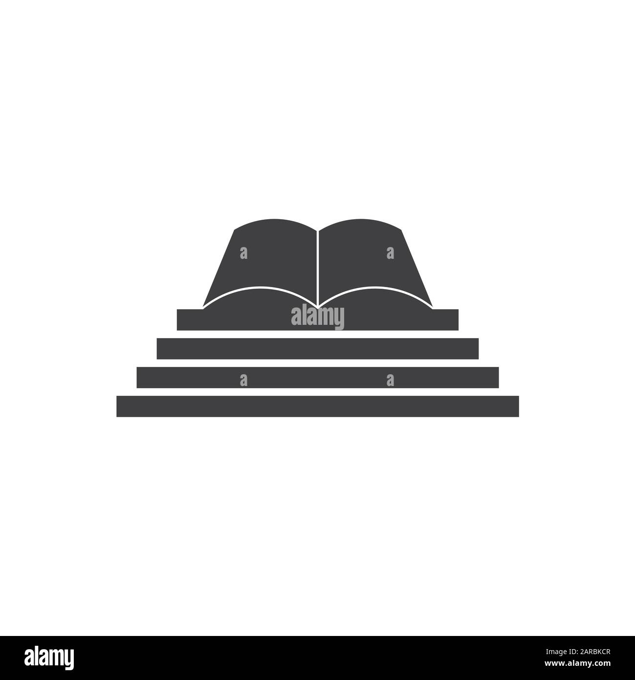 semplice libro scala geometrica semplice logo vettore Illustrazione Vettoriale