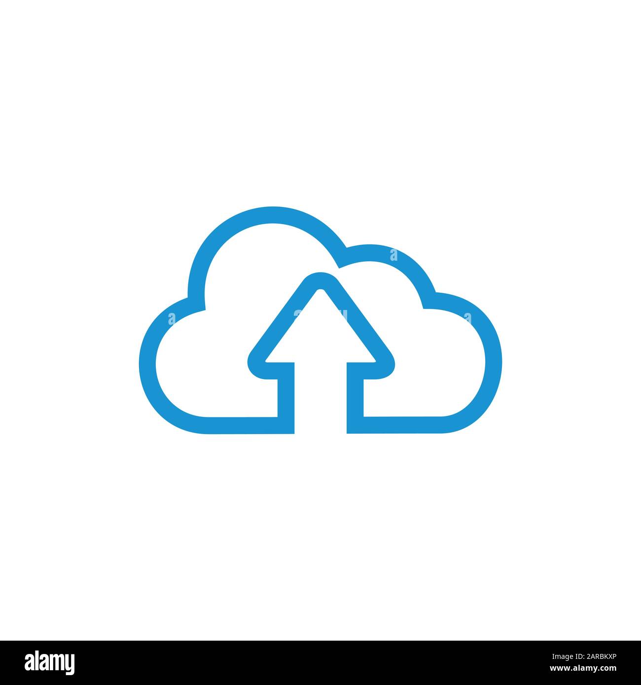Freccia su cloud pulire geometrica del vettore di simbolo Illustrazione Vettoriale