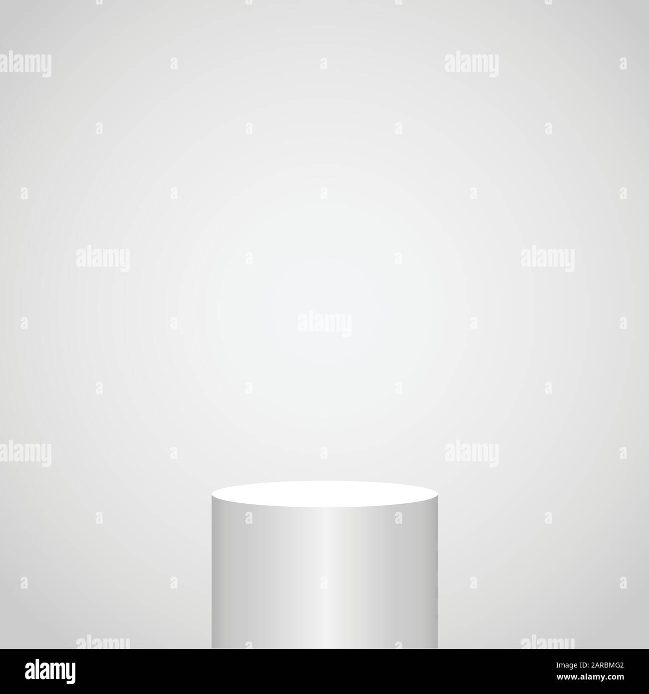 Faretto a piedistallo vuoto sul modello BG bianco per il web design o la presentazione pubblicitaria Illustrazione Vettoriale