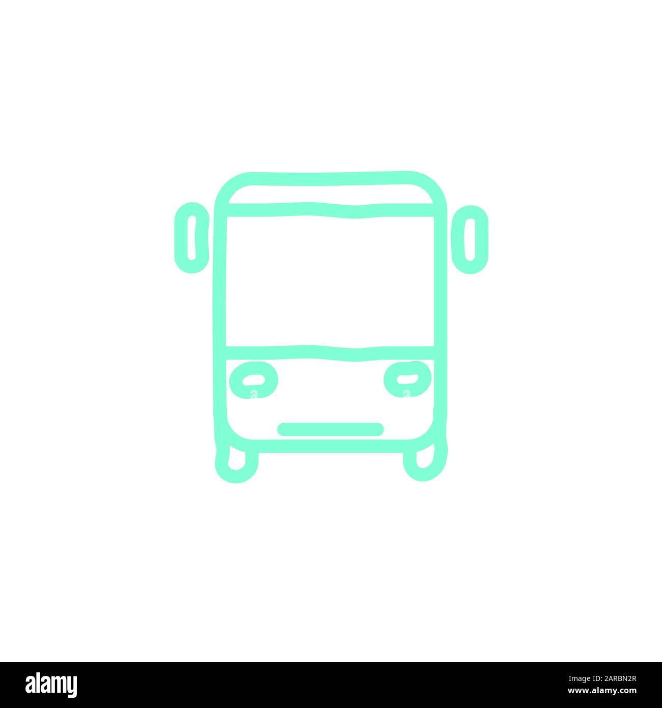 modello di progettazione della linea dell'icona del bus Foto Stock