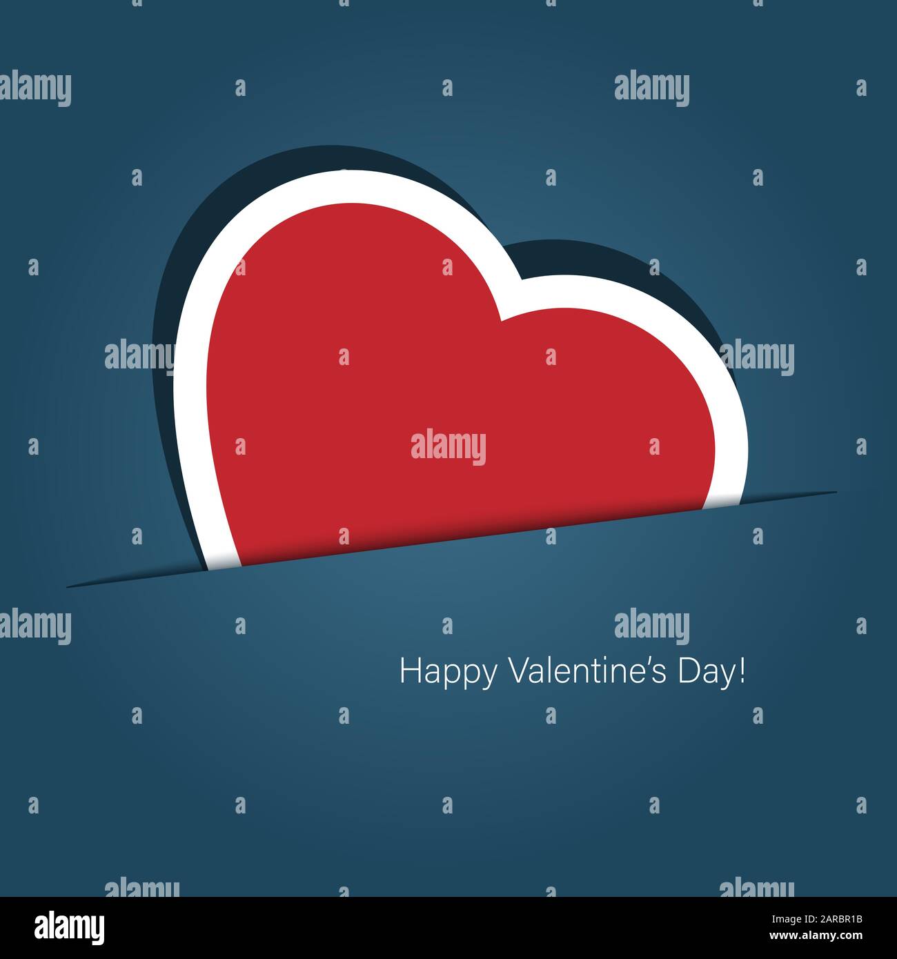 Ti amo. Biglietto d'auguri per il poster Happy Valentines Day. Immagine vettoriale con cuore tagliato nella tasca Illustrazione Vettoriale