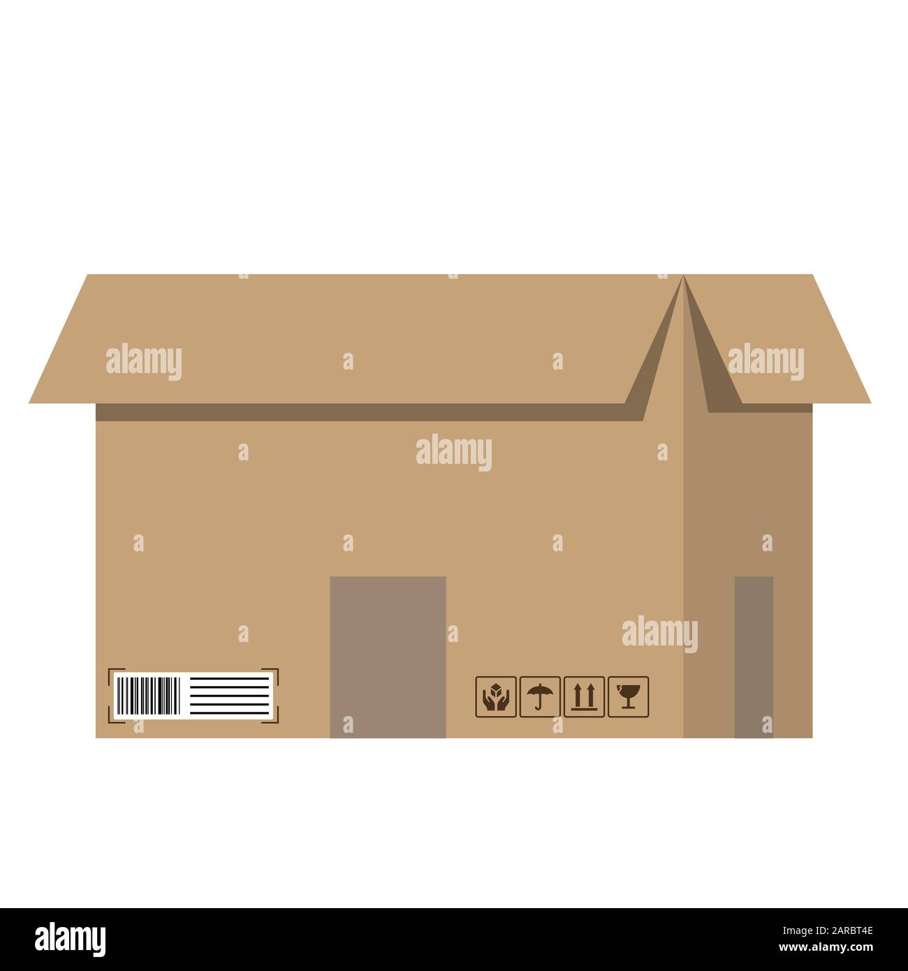 Carico. Scatole di cartone con segni fragili e nastro adesivo. In Movimento. Illustrazione del vettore Illustrazione Vettoriale