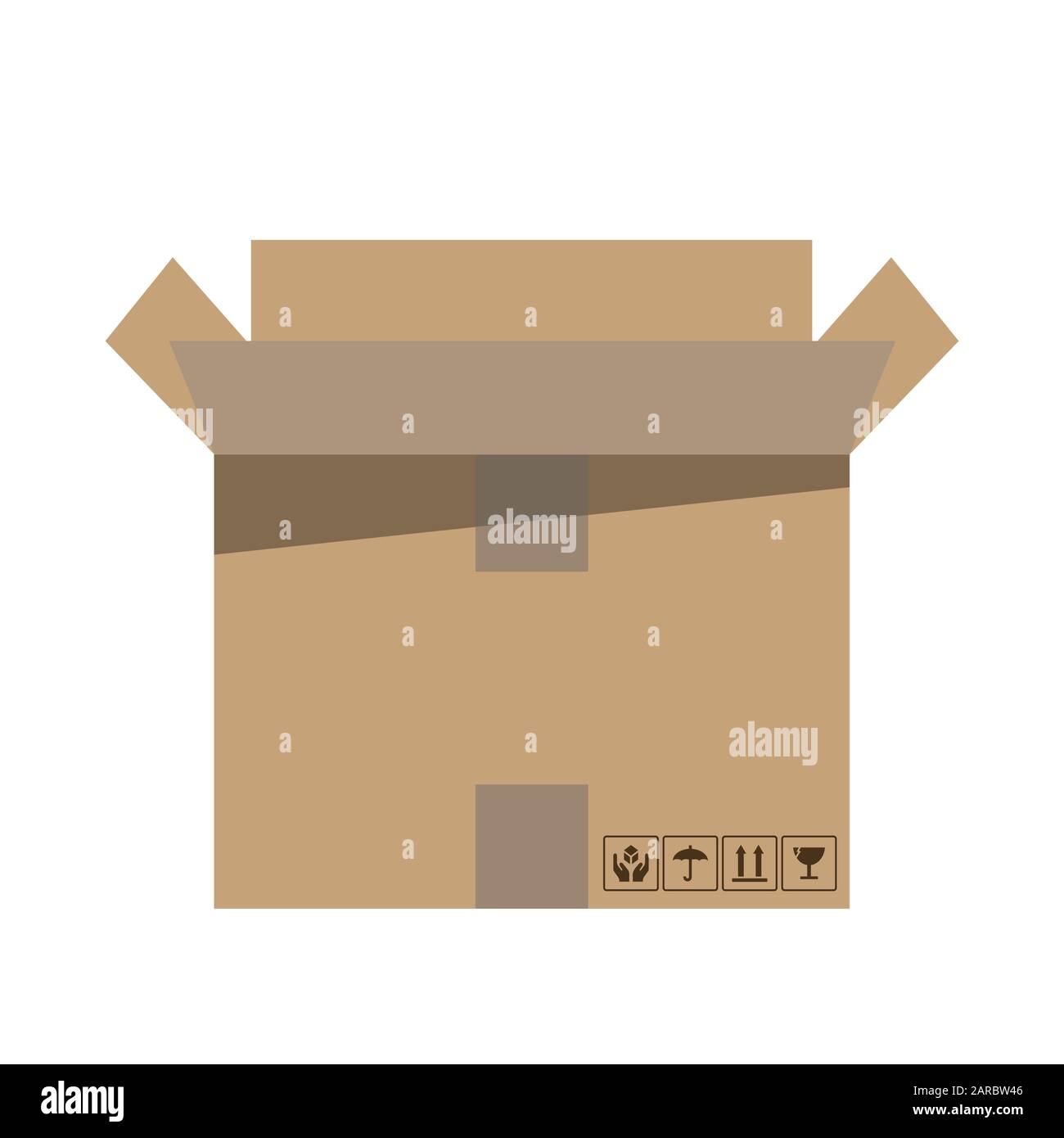 Carico. Scatole di cartone con segni fragili e nastro adesivo. In Movimento. Illustrazione del vettore Illustrazione Vettoriale