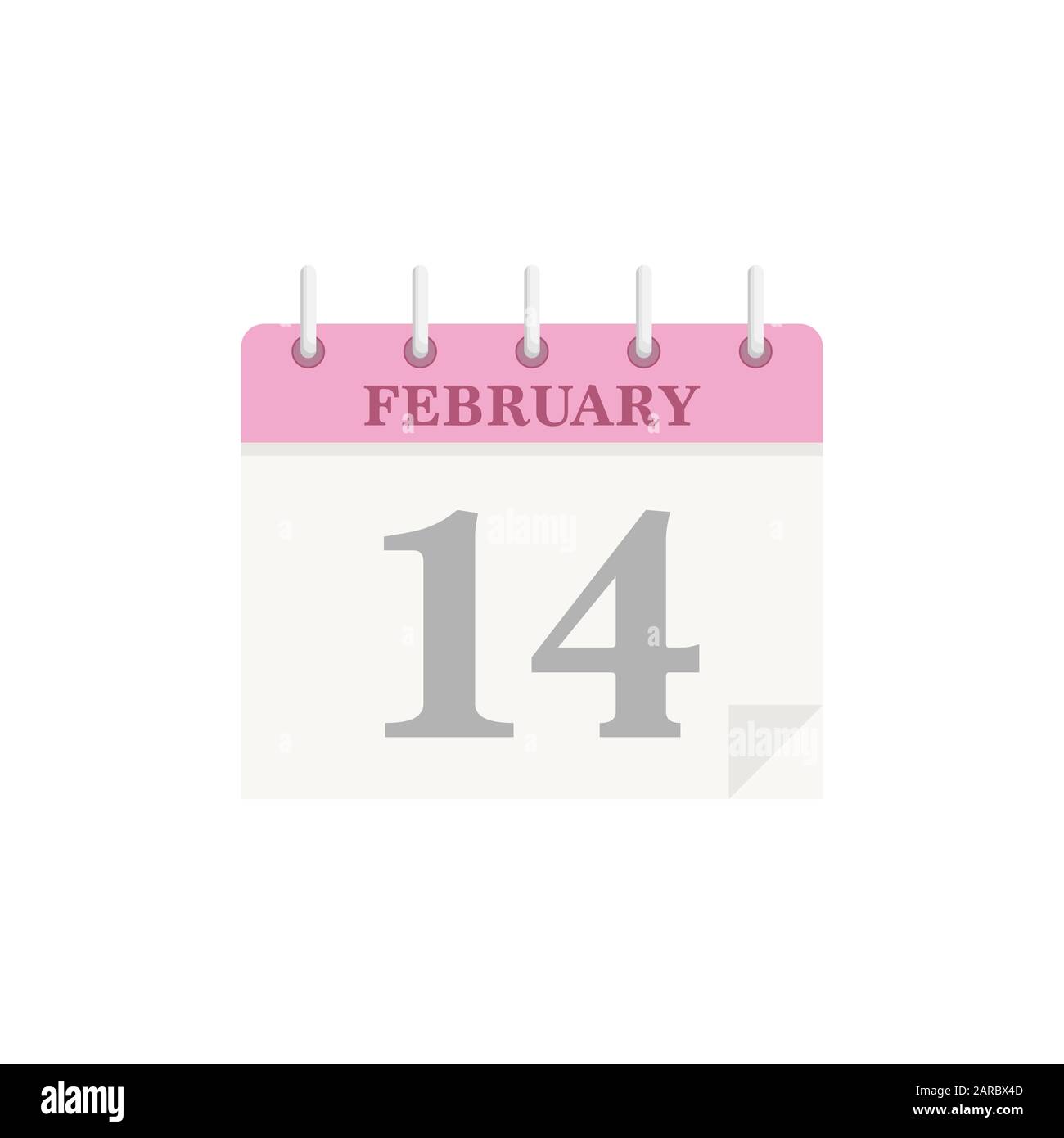 14th di febbraio. Calendario rosa. Illustrazione vettoriale per San Valentino. Illustrazione Vettoriale