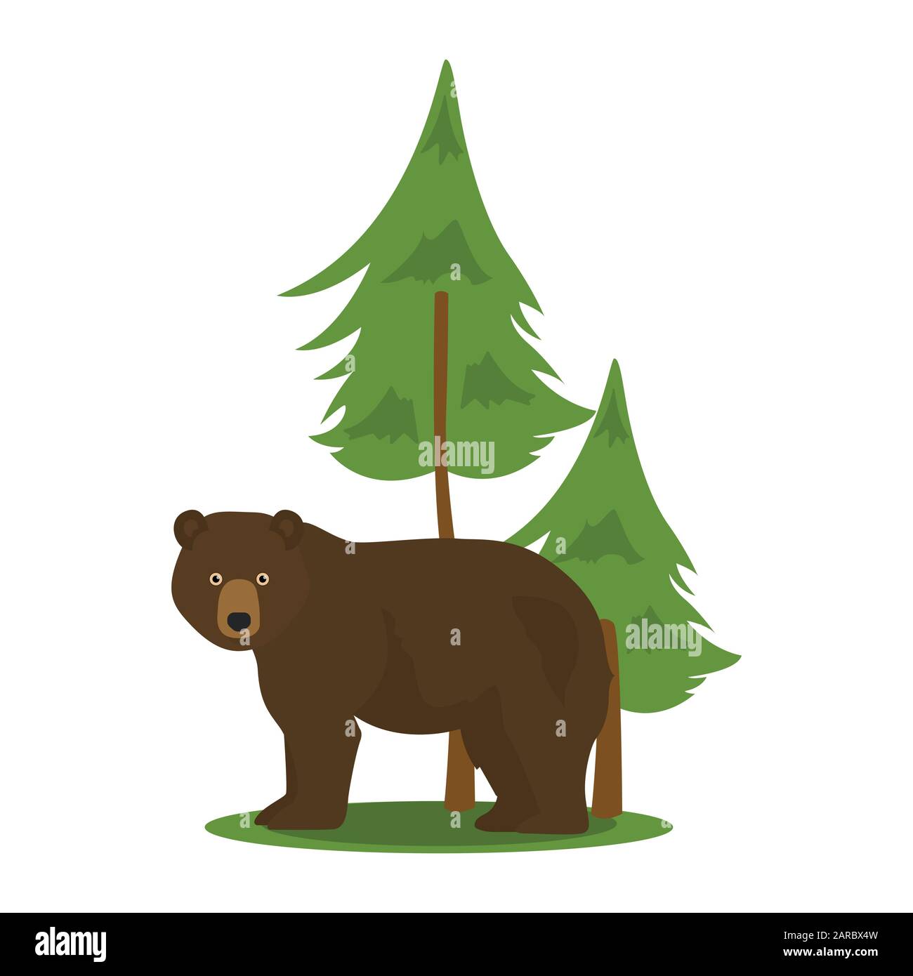 Orso bruno, orso foresta, orso grizzly. Illustrazione del vettore cartoon Illustrazione Vettoriale