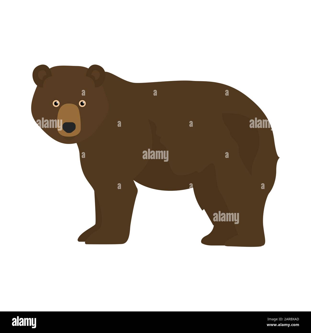 Orso bruno, orso foresta, orso grizzly. Illustrazione del vettore cartoon Illustrazione Vettoriale