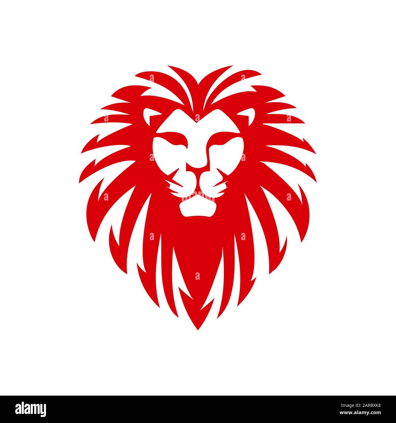 logo personalizzato testa leone rosso vettore re potenza forza segno elemento simbolo Illustrazione Vettoriale