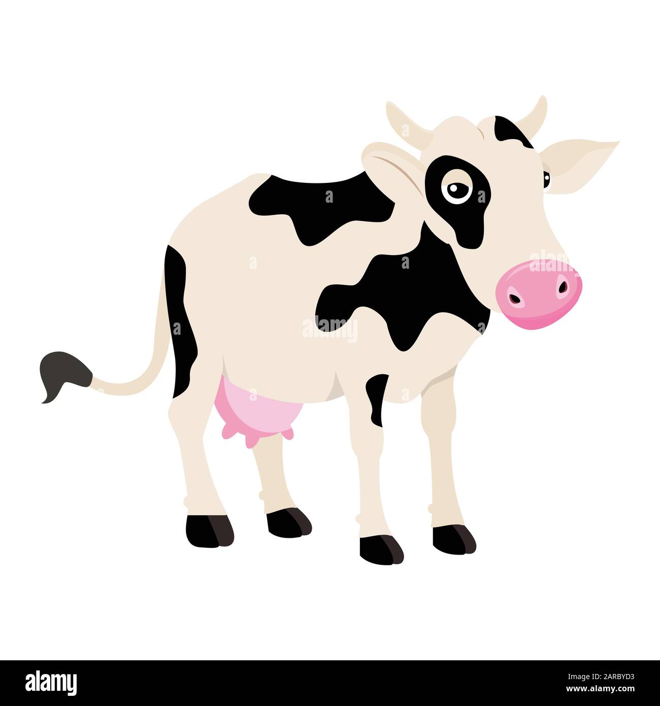 Mucca. Cute vacca cartone animato. Illustrazione vettoriale Illustrazione Vettoriale