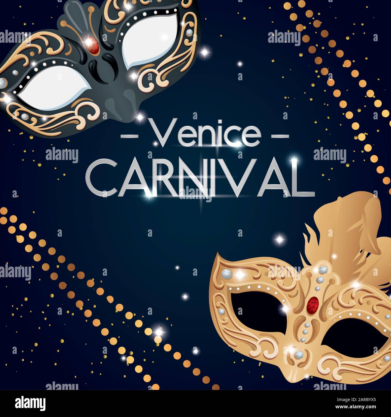 poster del carnevale di venezia con maschere e decorazioni Immagine e  Vettoriale - Alamy