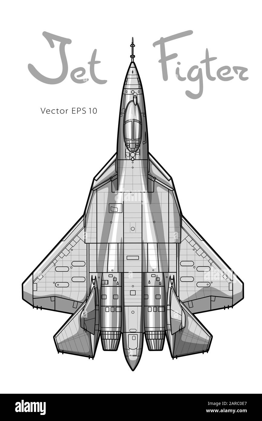 Il nuovissimo Russian jet fighter aircraft. Tracciato di vettore Illustrazione Vettoriale