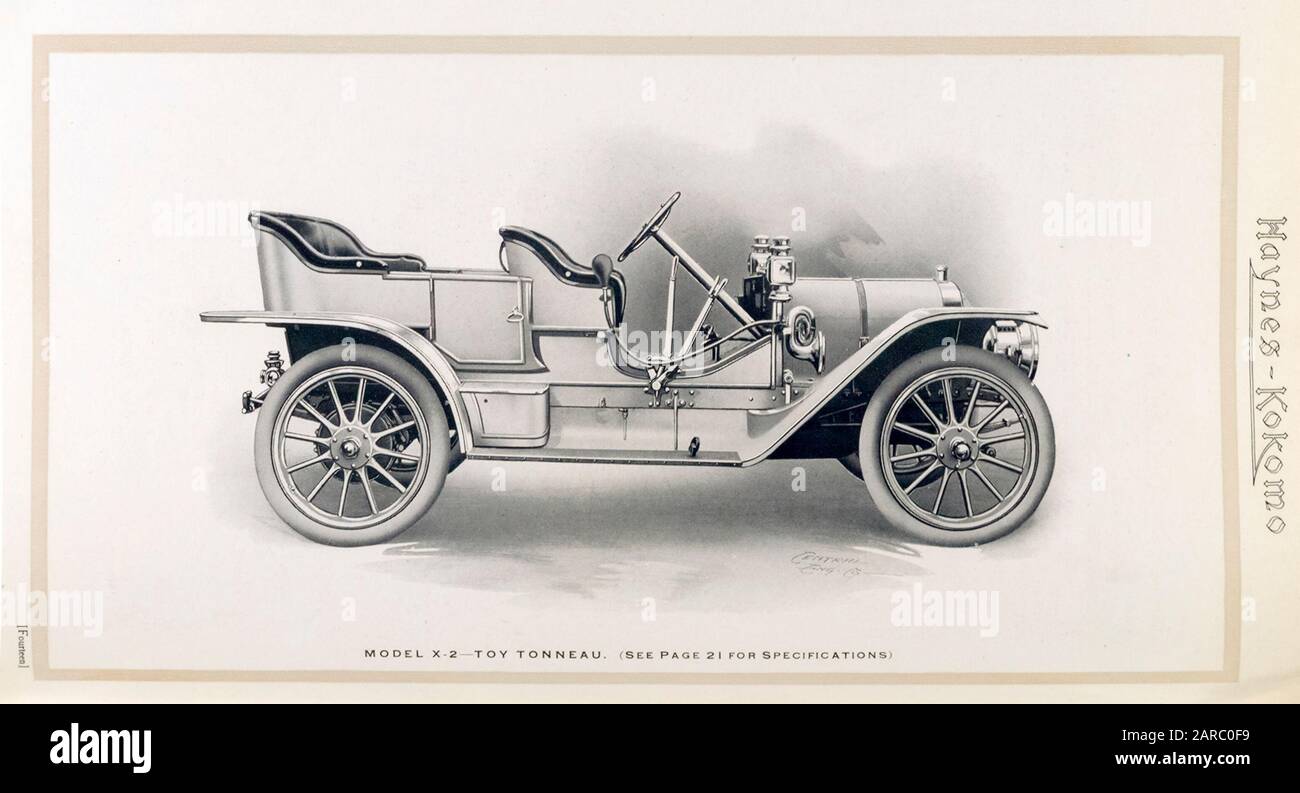 Vintage Car, Haynes Model X2 Toy Tonneau dal catalogo commerciale, illustrazione 1909 Foto Stock