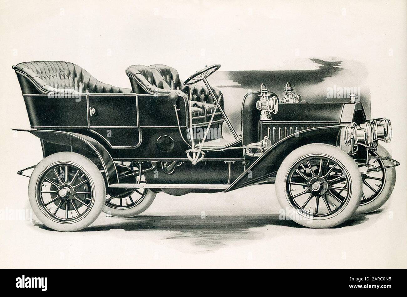 Buick Model F, illustrazione di un'auto d'epoca, 1909 Foto Stock