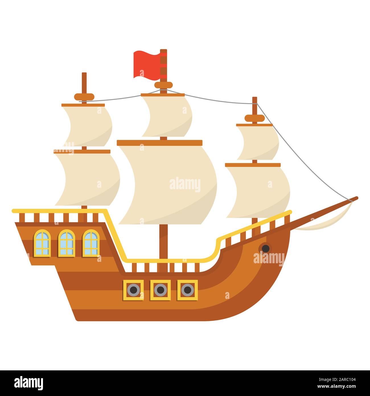 Nave Piligrim. Mayflower. Giorno di rendimento di grazie. Illustrazione vettoriale Illustrazione Vettoriale