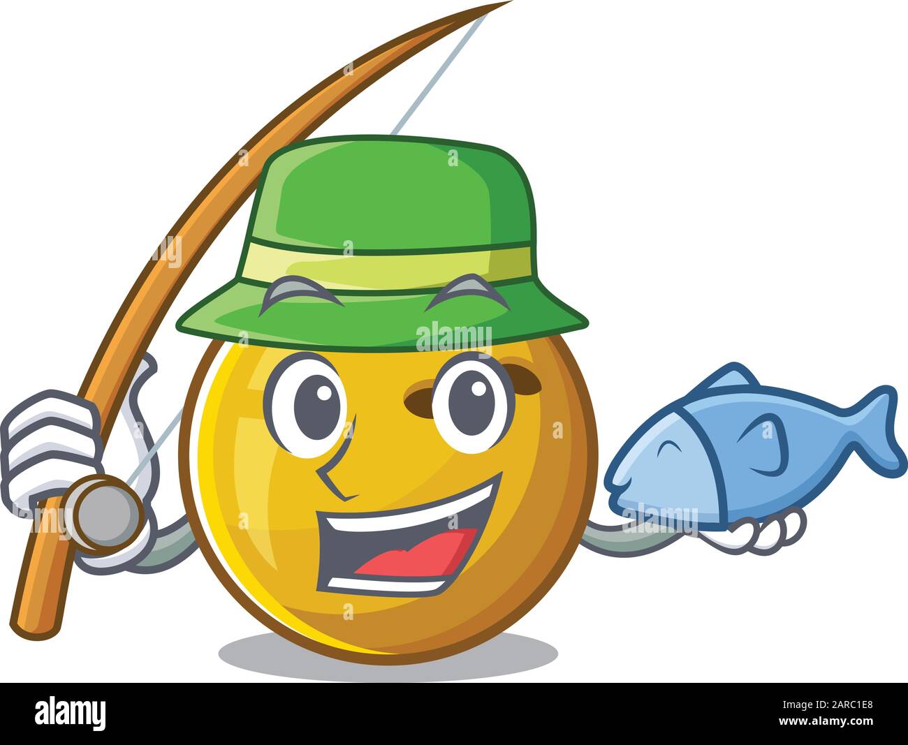 Una foto di felice pesca palla da bowling design Illustrazione Vettoriale