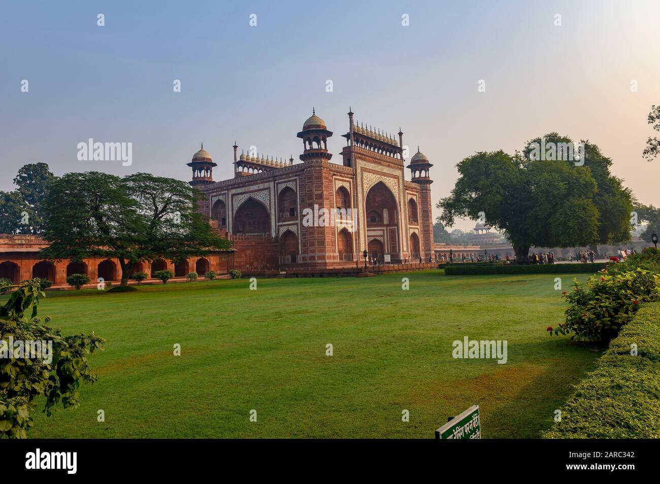 Taj Mahal, La Grande Porta, Agra, India Foto Stock