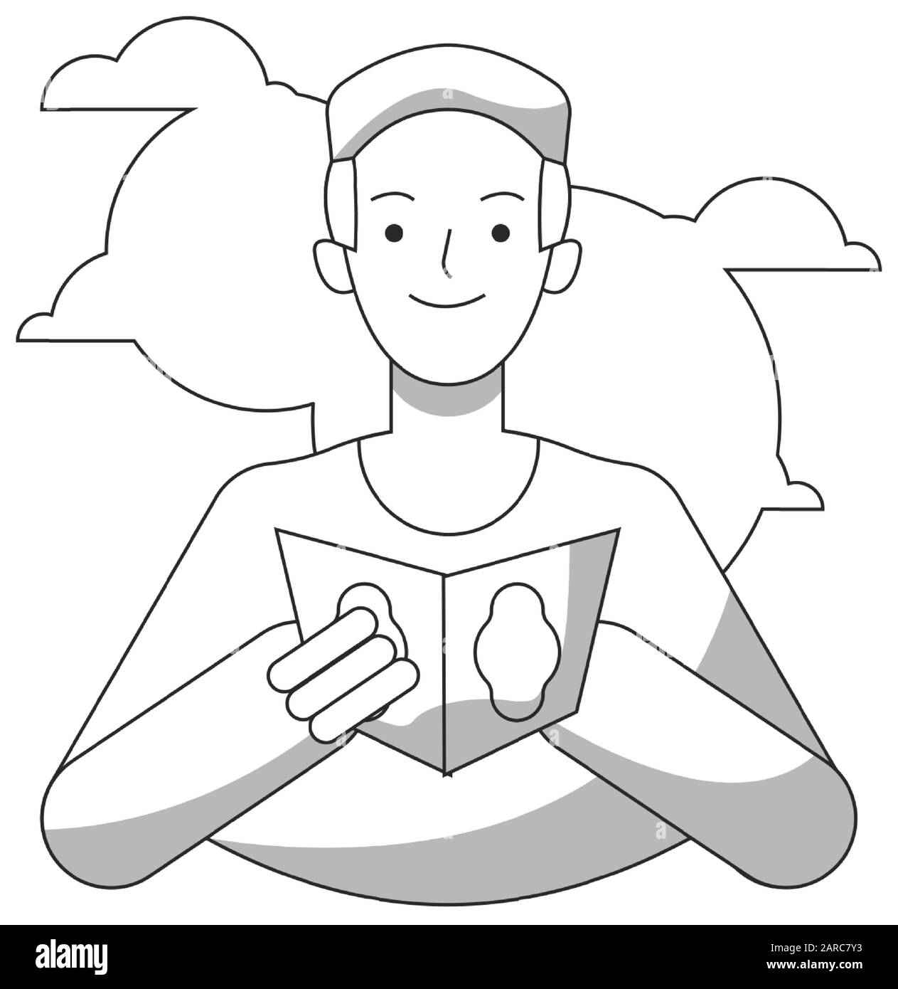 Illustrazione del Ramadan Kareem con i musulmani che leggono il vettore Premium del Sacro Corano Illustrazione Vettoriale