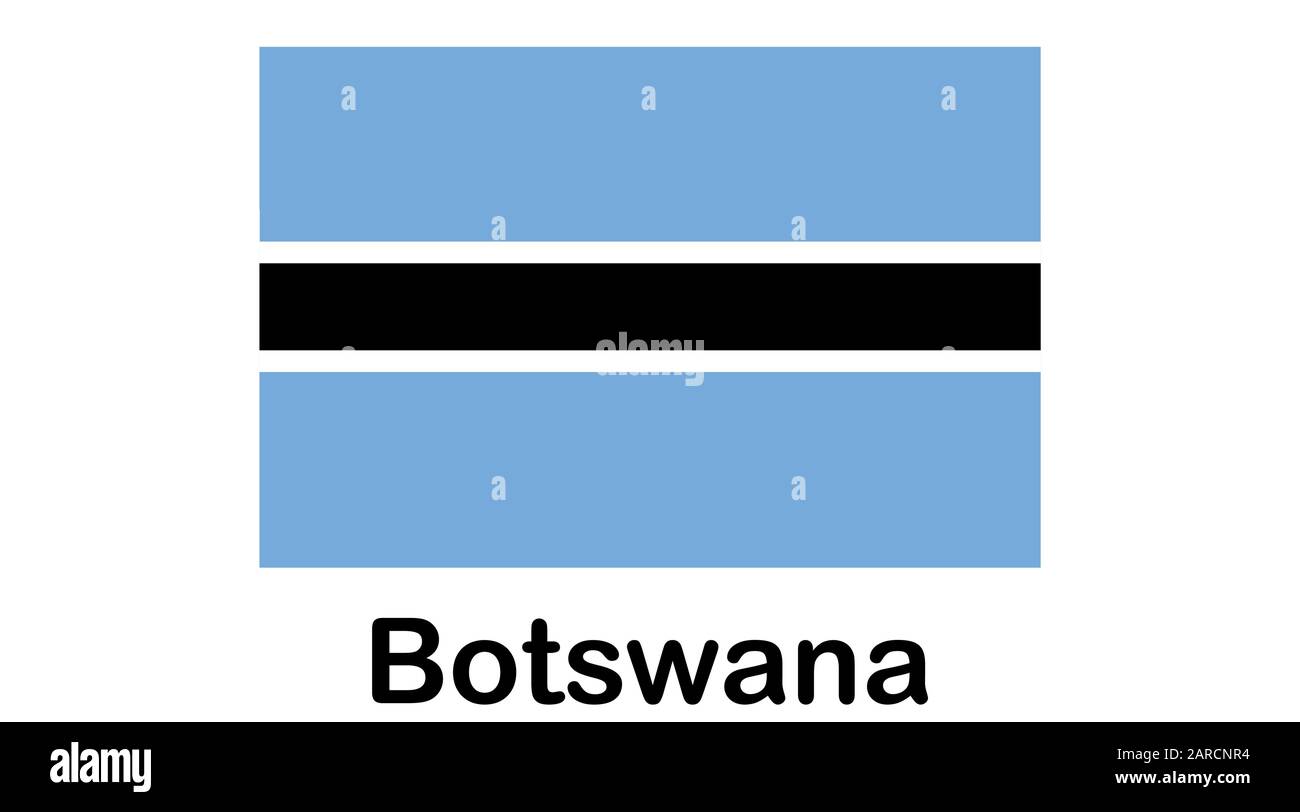 Bandiera nazionale del Botswana nei colori e proporzioni originali Illustrazione Vettoriale