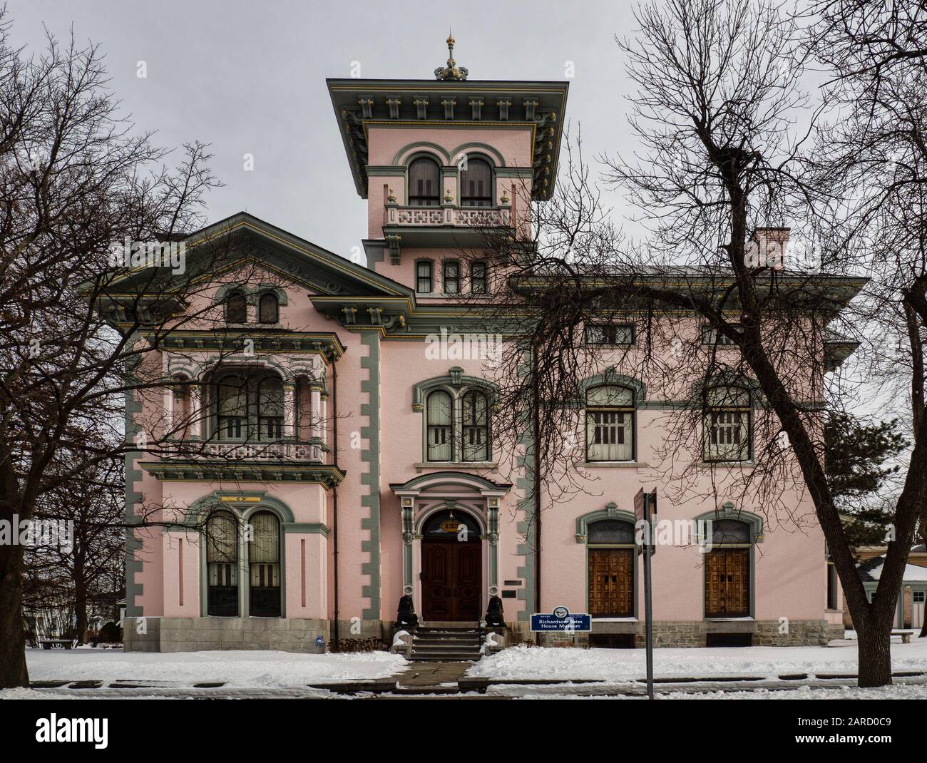 Oswego, New York, Stati Uniti. 23 Gennaio 2020. Vista frontale del Richardson-Bates House Museum nella città di Oswego, New York Foto Stock