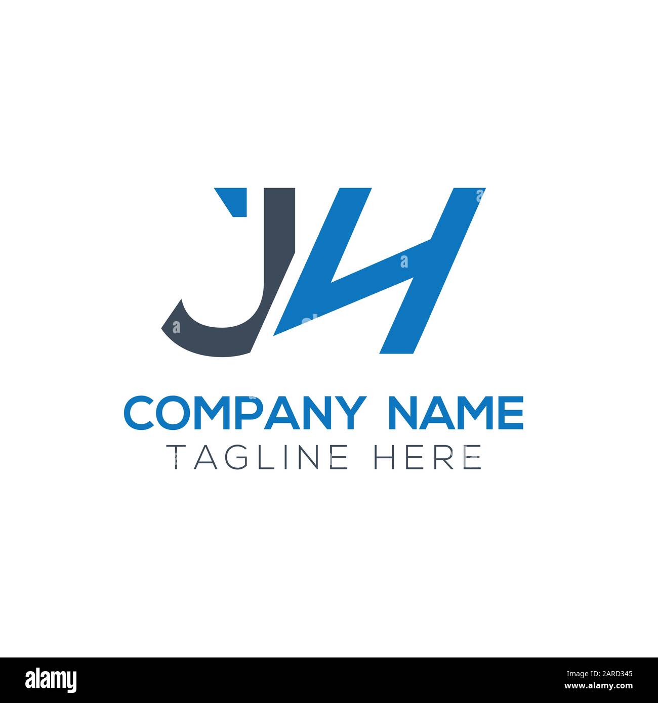 Modello vettore di disegno con logo Letter JH. Illustrazione Iniziale Del Vettore Jh Di Disegno Della Lettera Collegata Illustrazione Vettoriale
