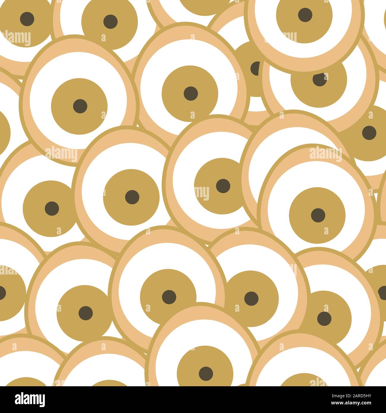 modello senza cuciture con occhi malvagi in colori marrone Illustrazione Vettoriale