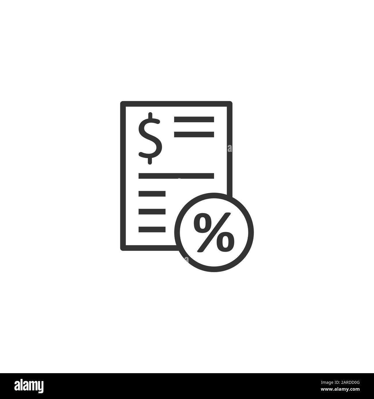 Pagamento tasse icona in stile appartamento. Fattura di bilancio illustrazione vettoriale bianco su sfondo isolato. Calcolare il documento il concetto di business. Illustrazione Vettoriale