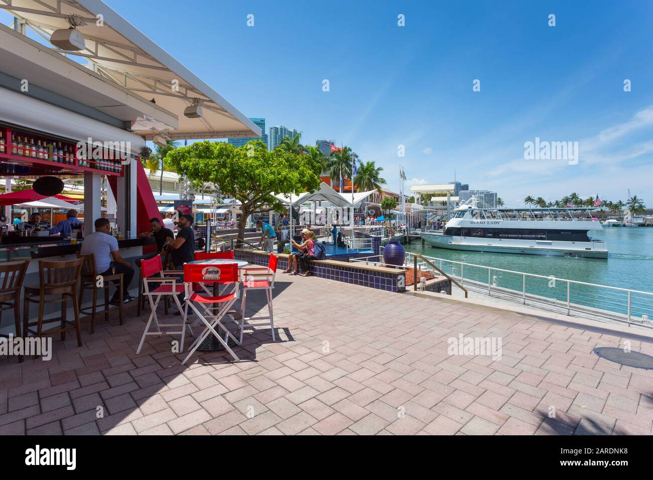 Harbor nel Bayside Marketplace in Downtown, Miami, Florida, Stati Uniti d'America, Nord America Foto Stock