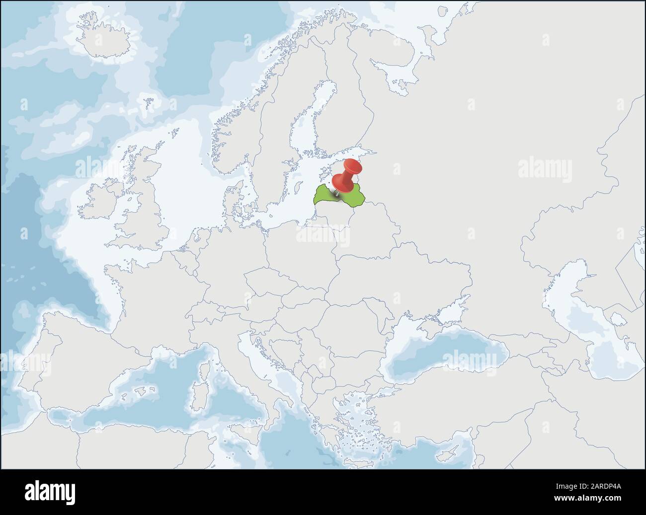 Repubblica di Lettonia posizione sulla mappa europea Illustrazione Vettoriale