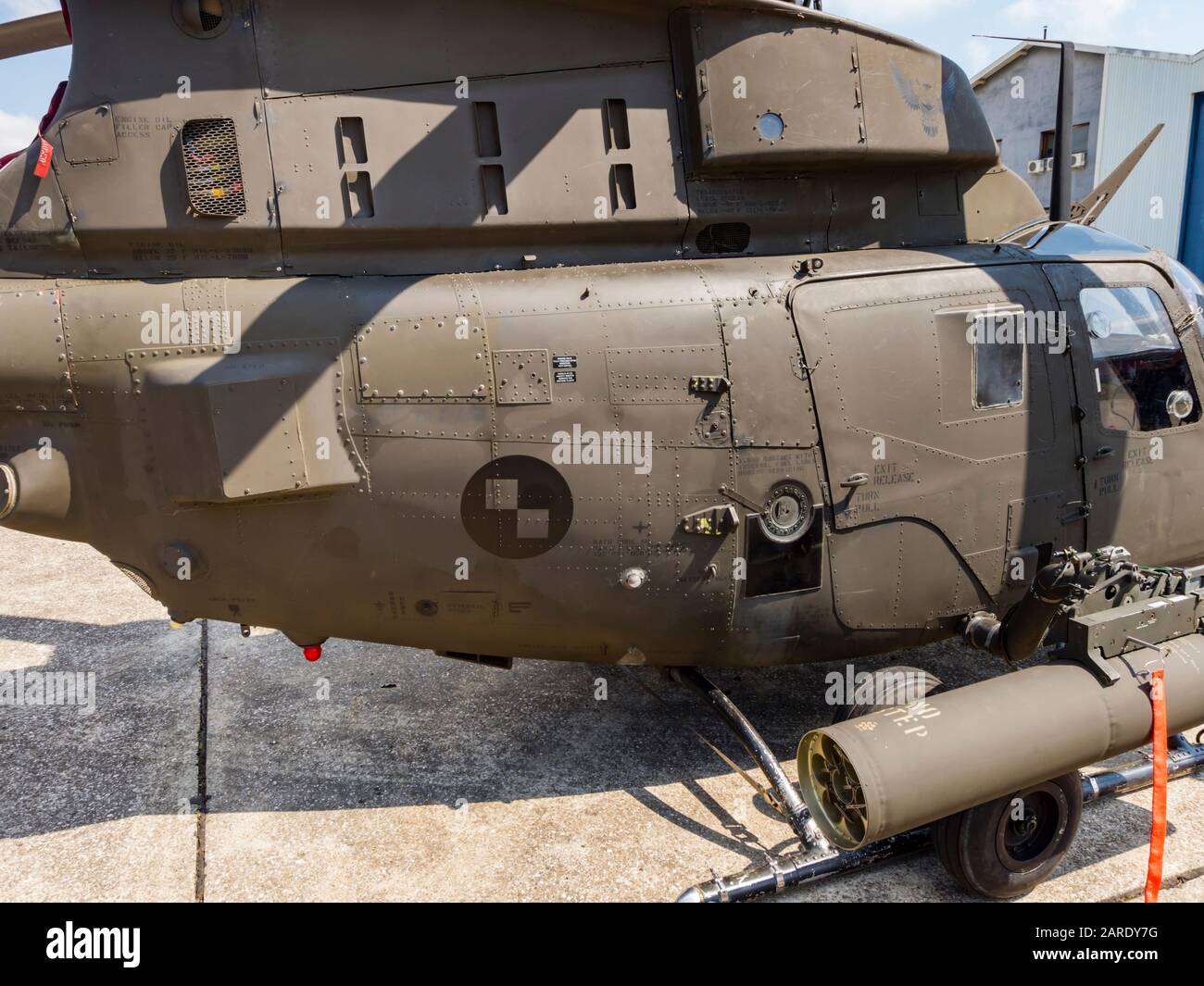 Kiowa Warrior OH-58D elicottero OH58D HRZ Croatian Air Force dettaglio fusoliera Foto Stock
