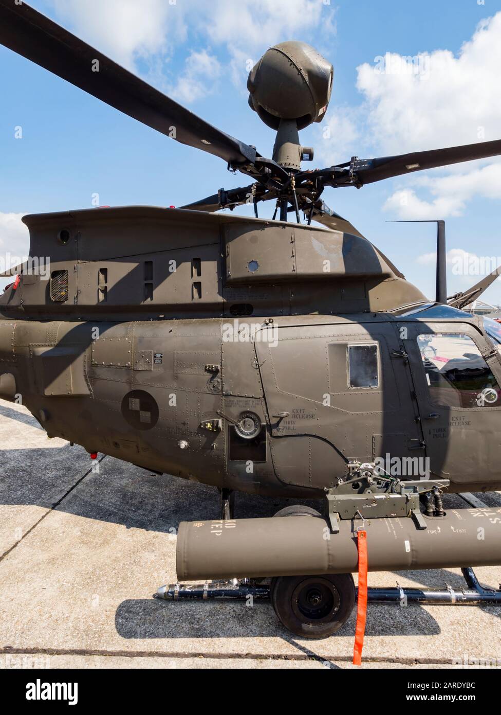 Kiowa Warrior OH-58D elicottero OH58D HRZ Croatian Air Force dettaglio fusoliera Foto Stock