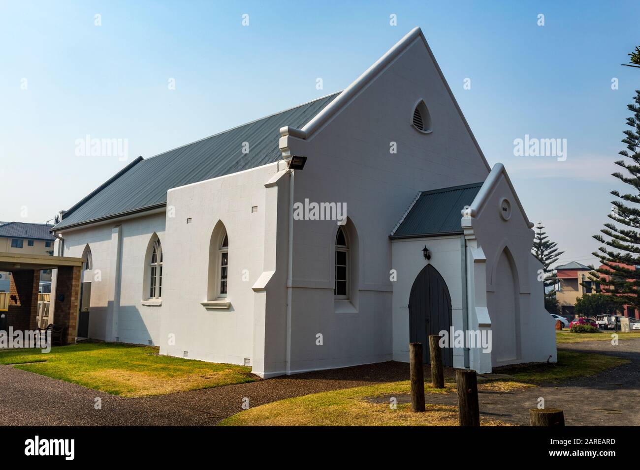 Facciata della magnifica storica Chiesa Unita, costruita in 1851and il più antico edificio di Kiama, Costa Sud del nuovo Galles del Sud Foto Stock