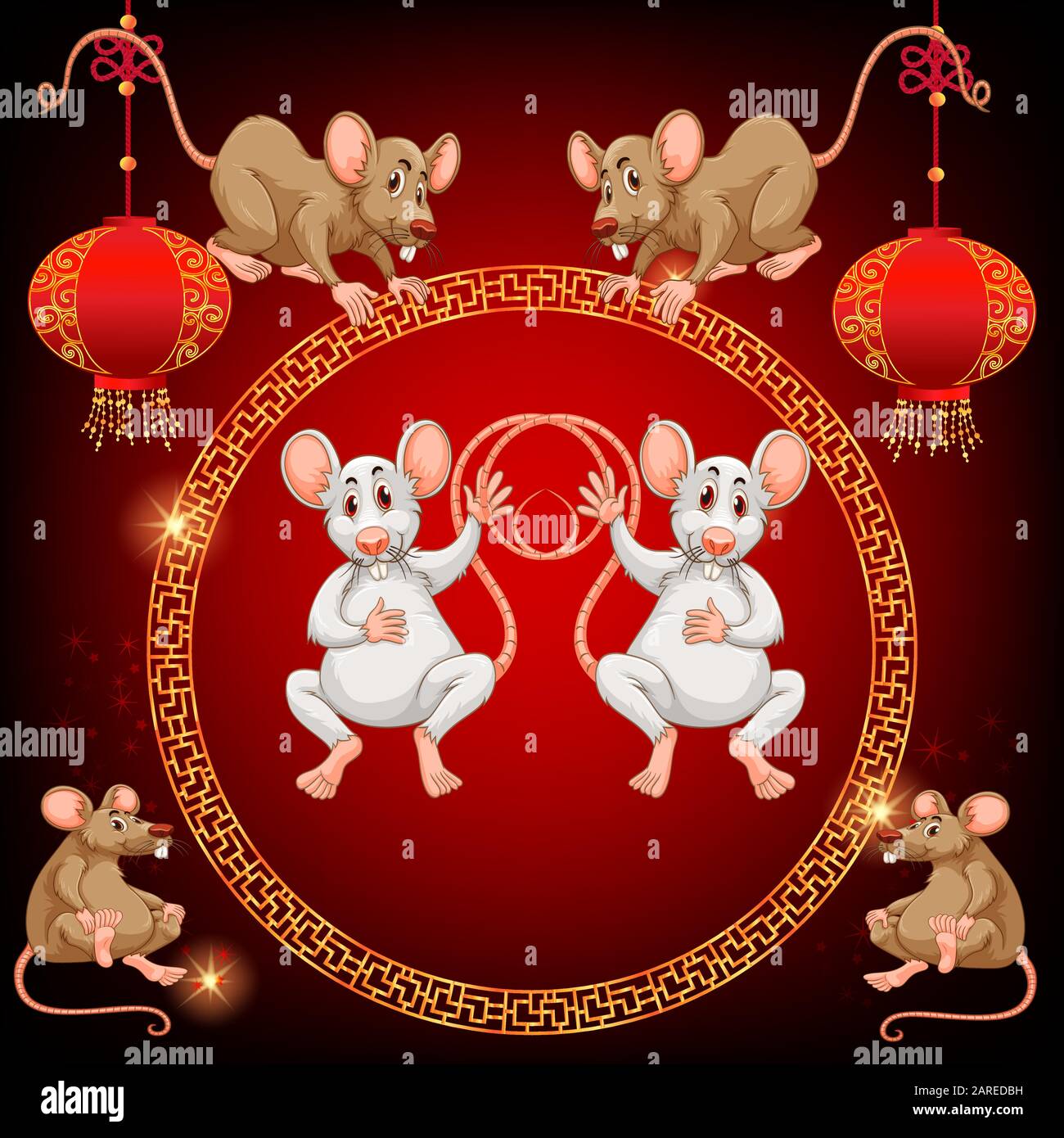 Vettore mouse gruppo di topi cute per il tuo sfondo e le esigenze Illustrazione Vettoriale