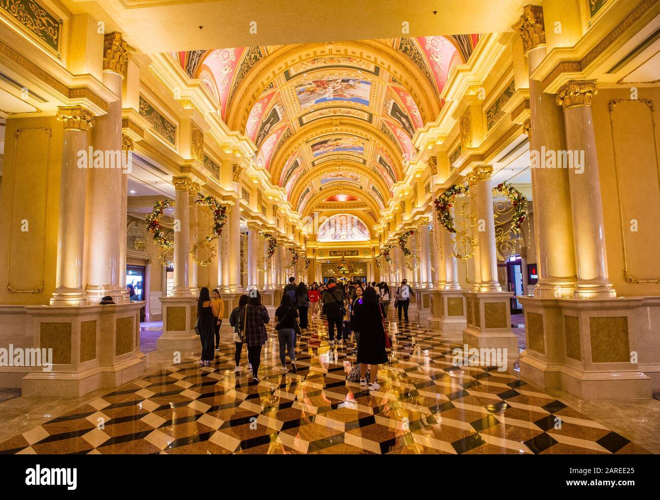 L'interno dell'hotel e casinò veneziano a Macau Foto Stock