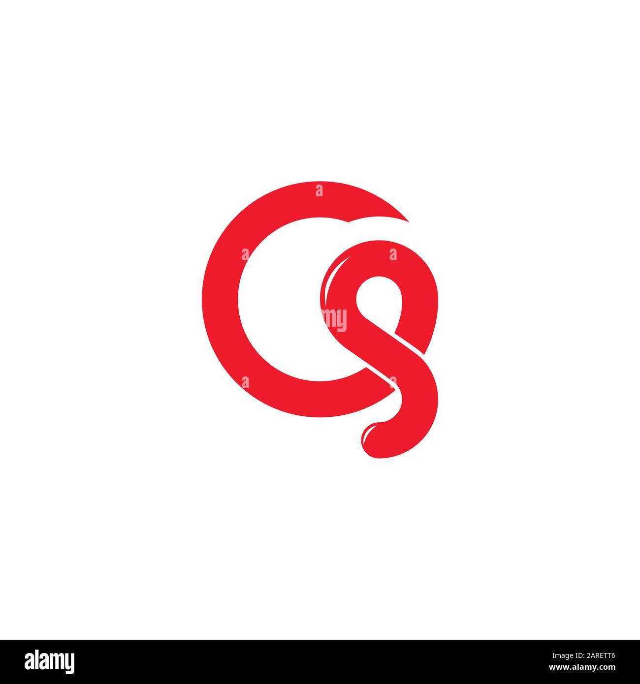 vettore di logo a linea sovrapposta ad anello semplice letter gs Illustrazione Vettoriale