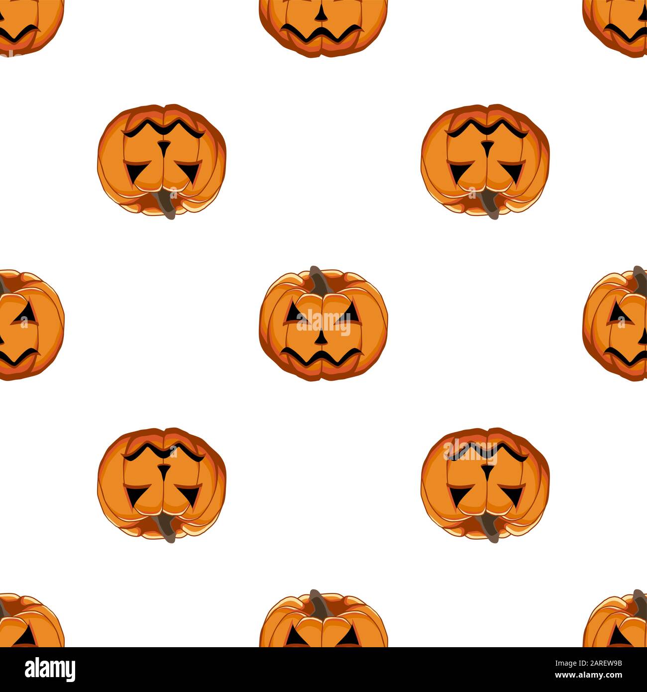 Illustrazione sul tema grande disegno colorato Halloween, seamless arancione zucca. Seamless disegno consistente di zucca raccolta, accessorio a Hallowee Illustrazione Vettoriale