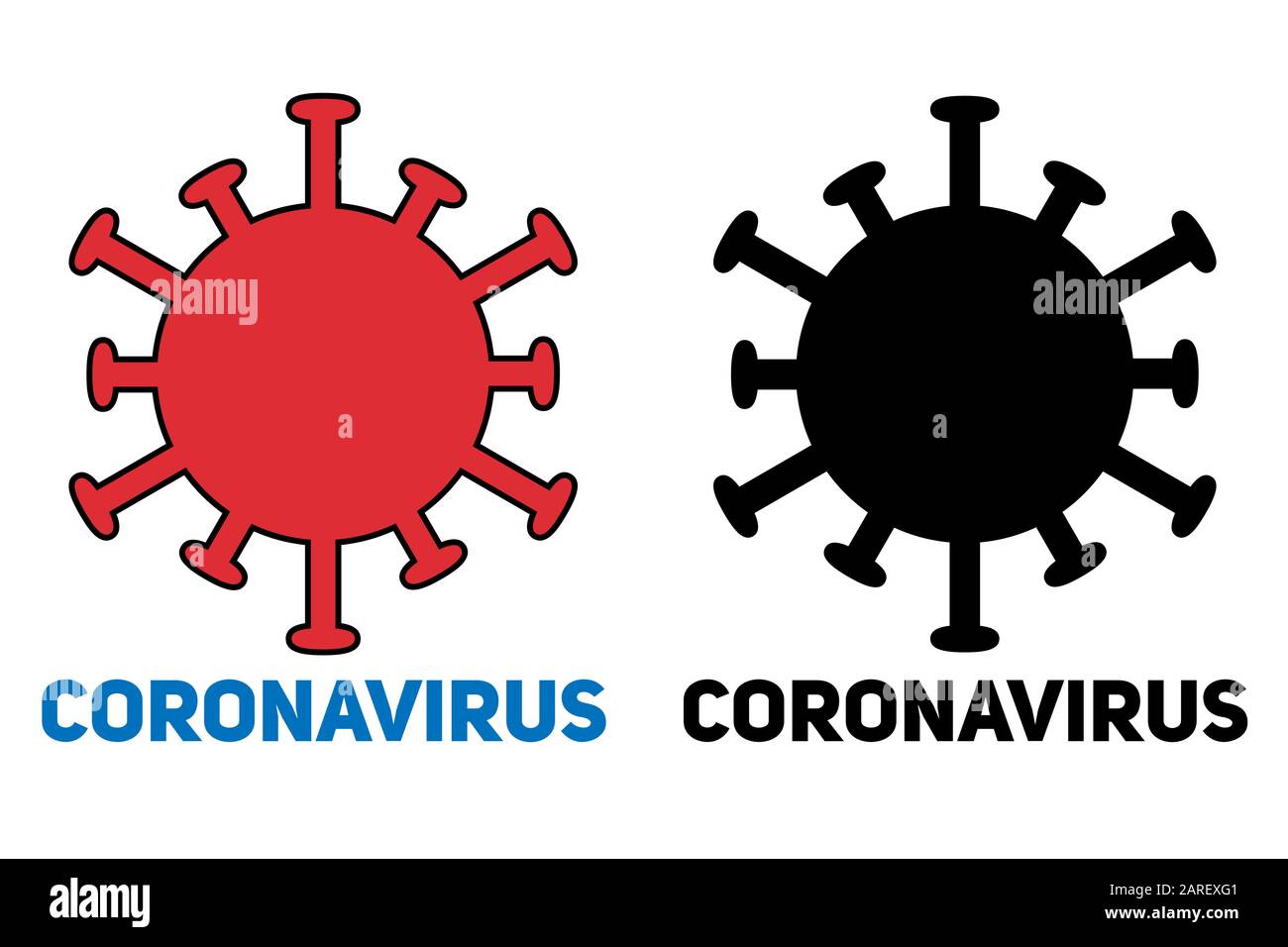 Set di simboli Coronavirus isolato Illustrazione Vettoriale