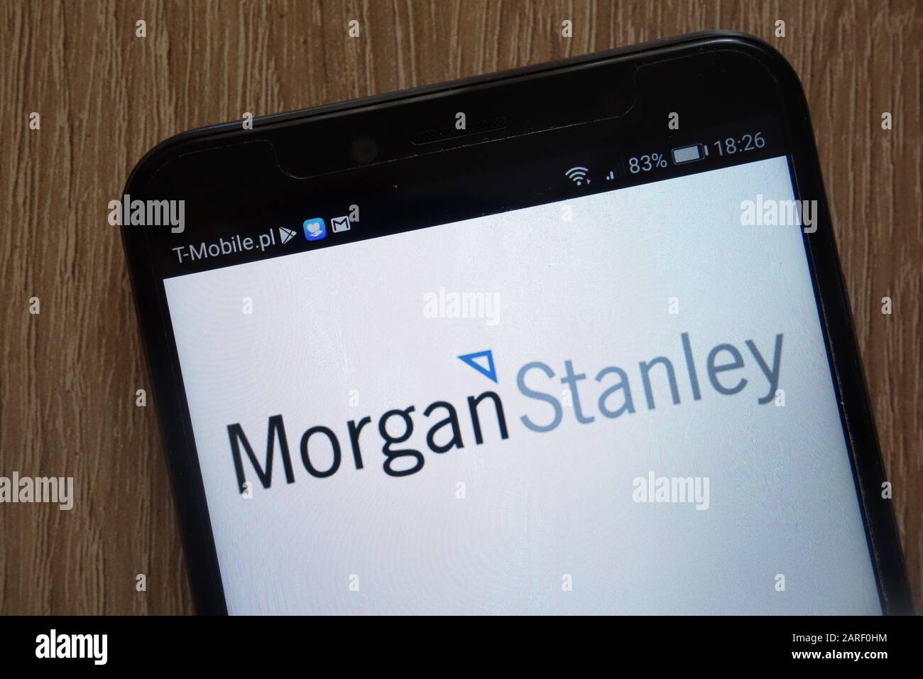 Logo Morgan Stanley visualizzato su uno smartphone moderno Foto Stock