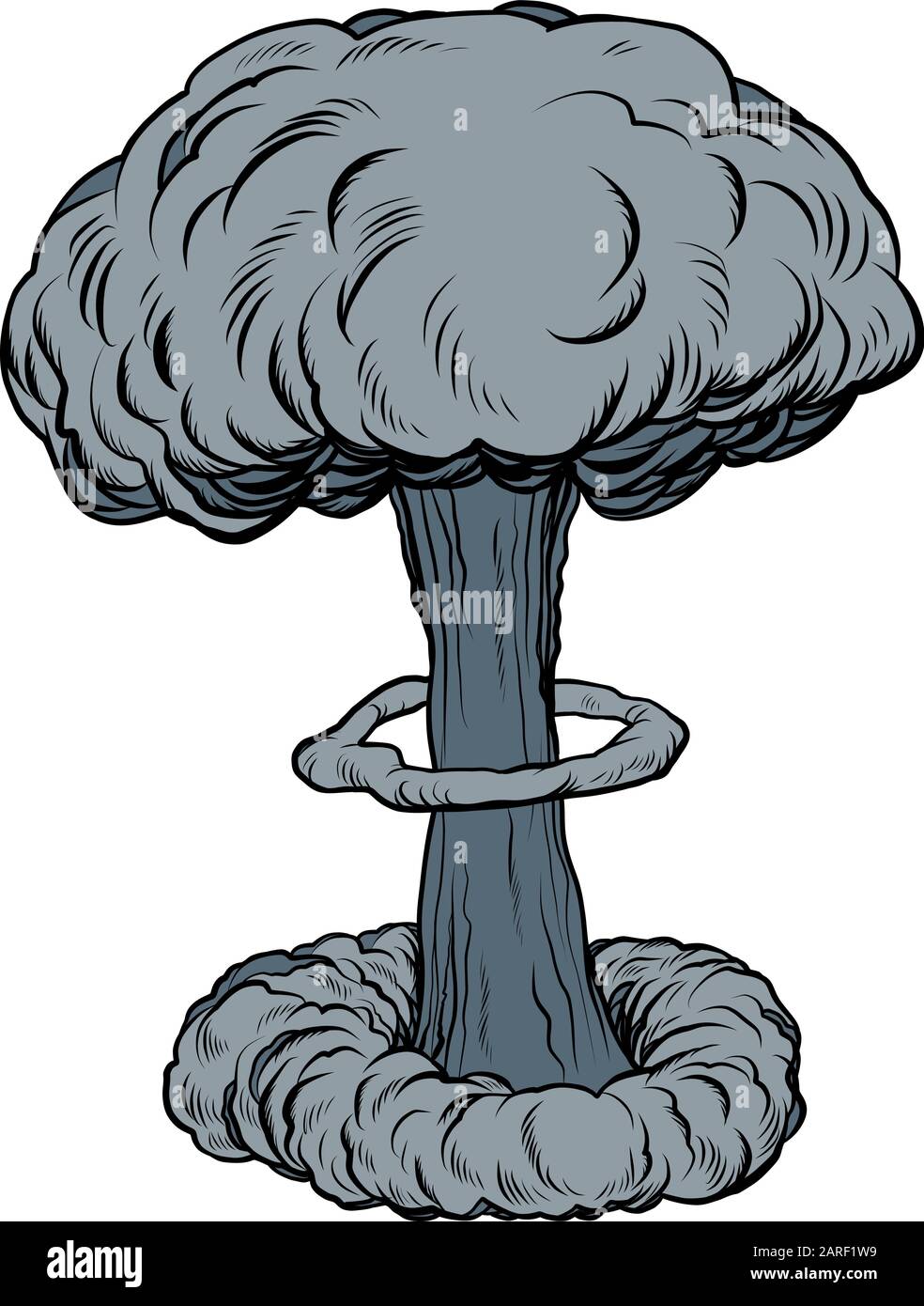 Esplosione atomica nucleare nucleare Illustrazione Vettoriale
