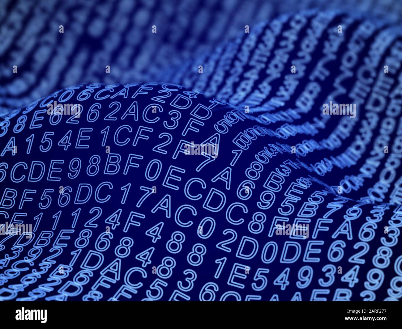 Visualizzazione astratta di onde sonore digitali o flussi di dati su una rete. Illustrazione Vettoriale