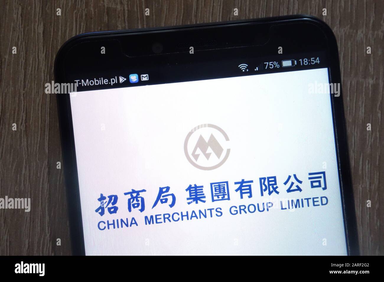 Logo China Merchants Group Limited visualizzato su uno smartphone moderno Foto Stock
