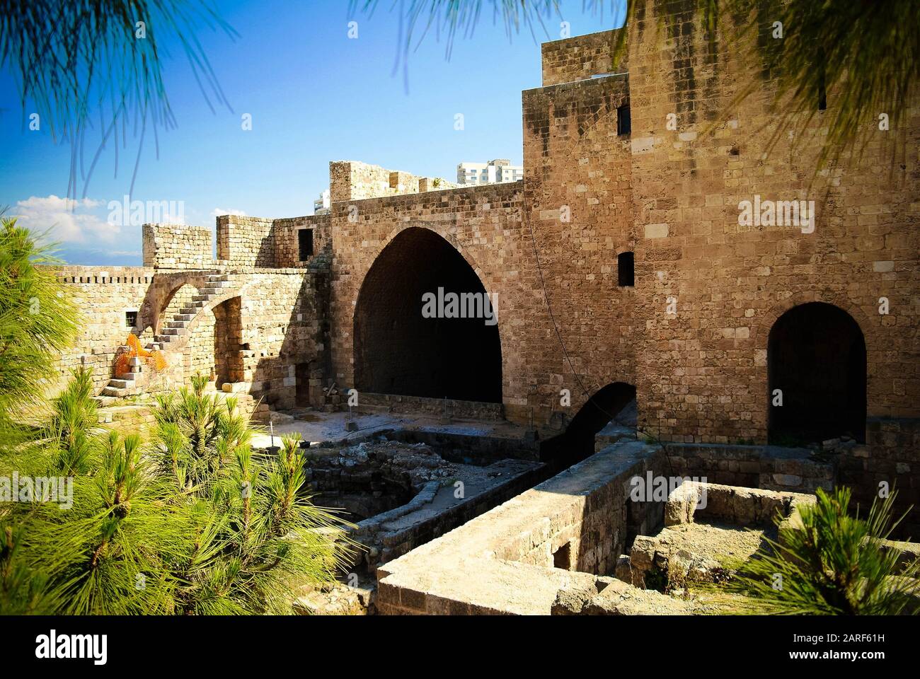 Panorama della Cittadella di Raymond de Saint-Gilles - 06 maggio 2012 Tripoli, Libano Foto Stock