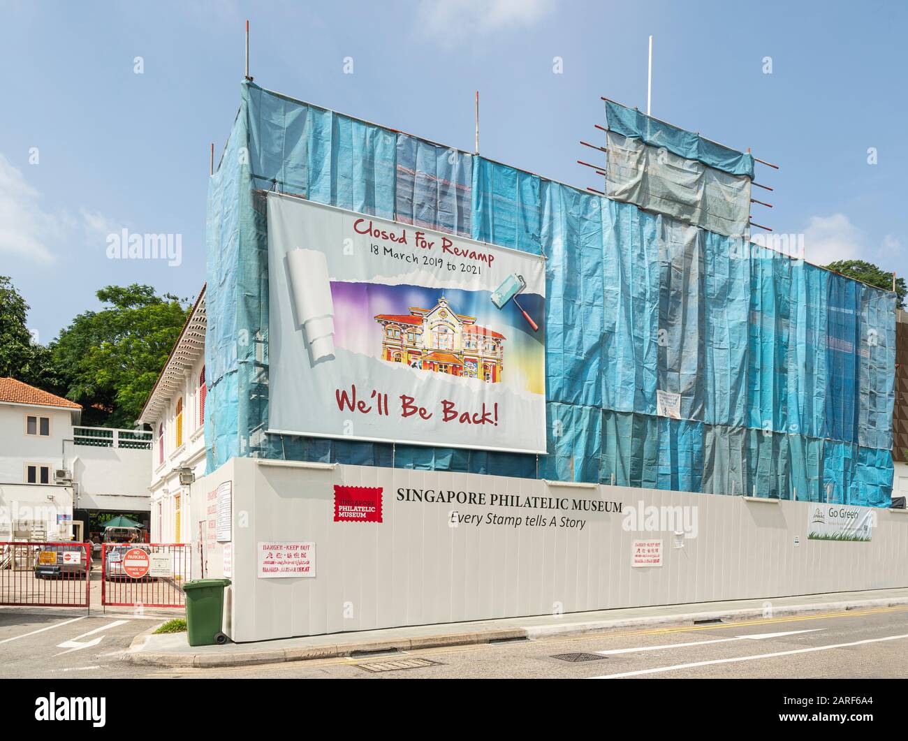 Singapore. Gennaio 2020. La ristrutturazione dell'edificio del Museo Filatelico di Singapore Foto Stock