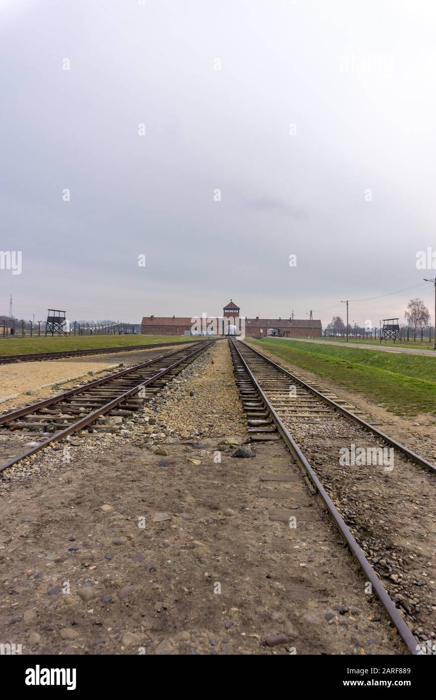 Auschwitz Ii-Birkenau, Ofiar Niemieckiego Faszyzmu, Brzezinka, Polonia Foto Stock