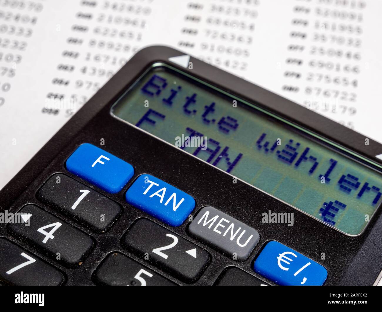 Online Banking chip TAN Generator in tedesco Foto Stock